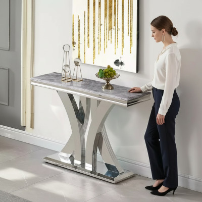 Diseño de lujo con mesa consola, mesas consolas, diseño de acero inoxidable.