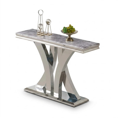 Diseño de lujo con mesa consola, mesas consolas, diseño de acero inoxidable.