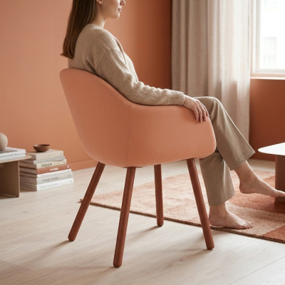 Silla rosa de diseñador, sillón moderno, sillas con apoyabrazos para sala de estar, nuevo