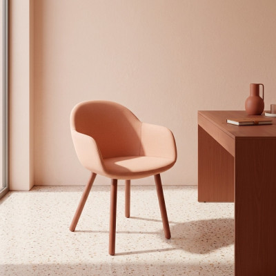 Silla rosa de diseñador, sillón moderno, sillas con apoyabrazos para sala de estar, nuevo