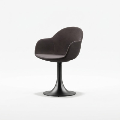 Diseñador Silla de comedor negra con base de acero inoxidable Lujo de un asiento Nuevo