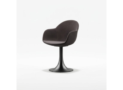 Diseñador Silla de comedor negra con base de acero inoxidable Lujo de un asiento Nuevo