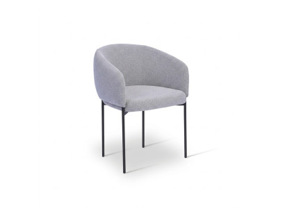 Silla acolchada gris con apoyabrazos, diseño de una plaza, sillas de salón.