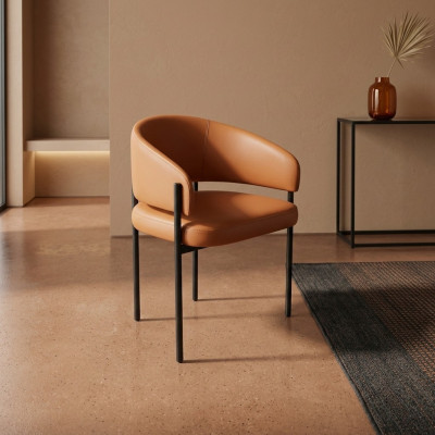 Silla de lujo Oranger Sillas modernas de comedor tapizado cuero sintético muebles