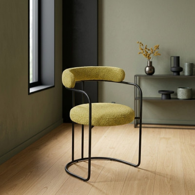 Silla de diseño - Color verde - Silla tapizada - Sillón de salón - Muebles elegantes