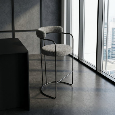 Gris de lujo taburete de bar de acero inoxidable diseñador muebles de bar Taburete Hocker marco