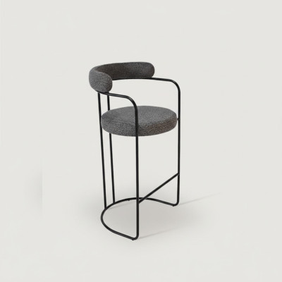 Gris de lujo taburete de bar de acero inoxidable diseñador muebles de bar Taburete Hocker marco