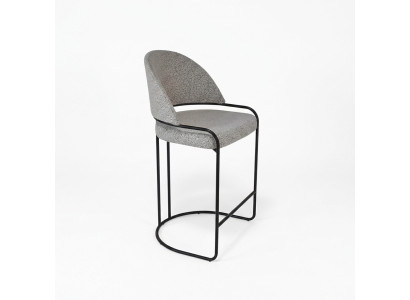 Taburete gris con patas de acero inoxidable Silla de comedor Sillas de diseño altas