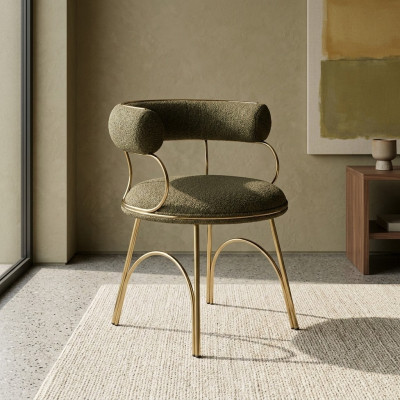 Silla de comedor verde de diseño de lujo de una sola plaza muebles de comedor modernos