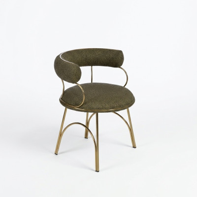 Silla de comedor verde de diseño de lujo de una sola plaza muebles de comedor modernos