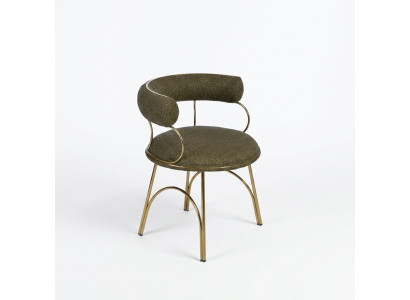 Silla de comedor verde de diseño de lujo de una sola plaza muebles de comedor modernos