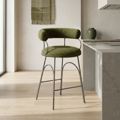 Taburete de bar verde oliva sillón de lujo silla de diseño sillón muebles tapizados