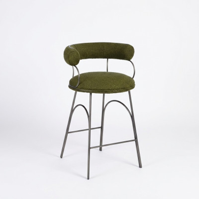 Taburete de bar verde oliva sillón de lujo silla de diseño sillón muebles tapizados