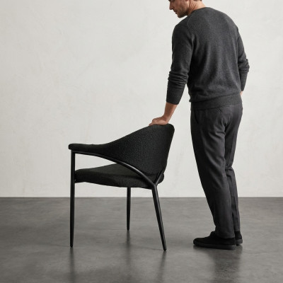 Silla de diseñador negra lujo comedor moderno individual mobiliario moderno