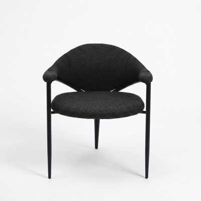 Silla de diseñador negra lujo comedor moderno individual mobiliario moderno