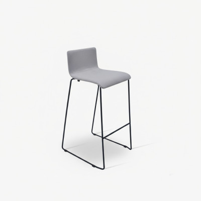 Taburete alto de bar gris claro Lujo Sillas Tapizado Muebles de diseñador Estilo