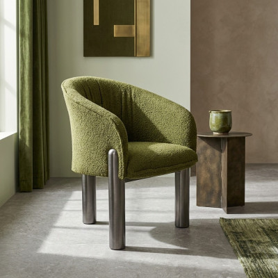 Lujo Sillón verde de una plaza Silla tapizada moderna Muebles de salón