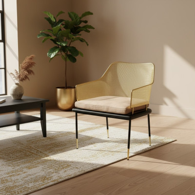 Lujo de una plaza silla de diseñador con elementos de acero inoxidable Nuevas sillas