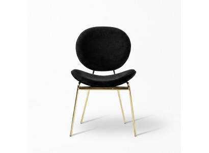 Silla de diseñador negra con patas de acero inoxidable Sillas de comedor modernas
