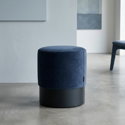 Taburete redondo azul de lujo para dormitorio moderno de lujo