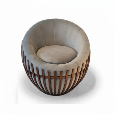 Diseñador Gris Sillón Muebles de sala de estar Tapizado Asiento Tela Sillón Salón Club