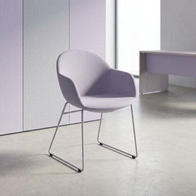 Sillas de comedor de color lila Diseñador Silla tapizada moderna Silla con reposabrazos nueva