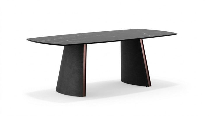 Mesa de comedor de lujo color gris oscuro, mesas de comedor, diseño de interiores de diseñador, nuevo.
