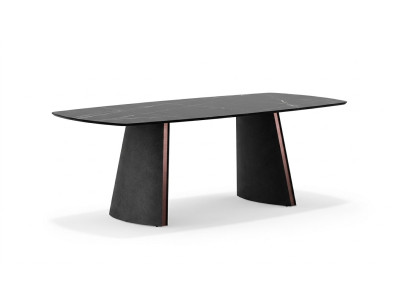 Mesa de comedor de lujo color gris oscuro, mesas de comedor, diseño de interiores de diseñador, nuevo.