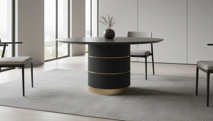 Mesas mesa de comedor redonda muebles de comedor de lujo mesa de diseñador pie de metal