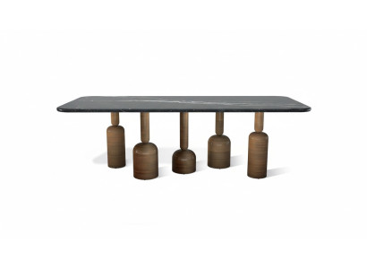 Diseñador Mesa de comedor de mármol gris Patas de metal Muebles de comedor de lujo Nuevo