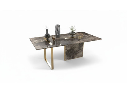 Diseñador de mesa de comedor de lujo de acero inoxidable Mesa de comedor Muebles de madera Mesas Nuevas