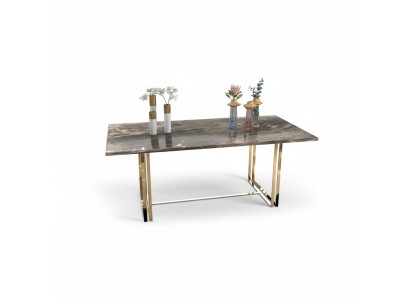 Moderna mesa de acero inoxidable mesa de lujo comedor muebles mesa de cocina.