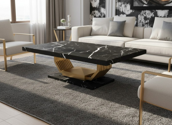Mesa negra muebles de comedor Lujo Mesa de comedor de mármol Diseñador Mesas