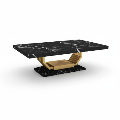 Mesa negra muebles de comedor Lujo Mesa de comedor de mármol Diseñador Mesas