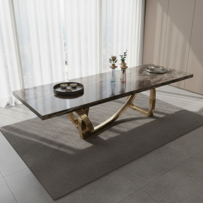 Gran y elegante mesa de comedor, muebles de comedor de diseño moderno y elegante, nuevo.