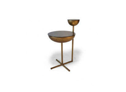 Moderna mesa auxiliar con tapa de cristal, diseño de mesa de centro redonda estilo.