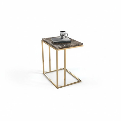 Moderna mesa auxiliar de acero inoxidable para sala de estar mesa de centro muebles de diseño
