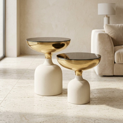 Diseñador Mesa auxiliar moderna de acero inoxidable Muebles de lujo de sala de estar