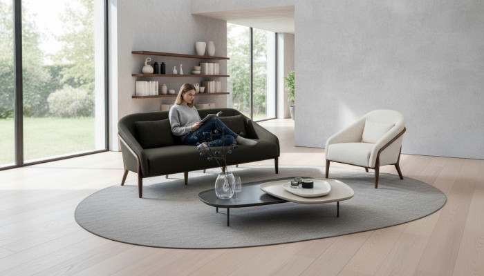 Juego de sala de lujo con sofá y sillón de diseño moderno de 3+1 plazas, muebles nuevos.
