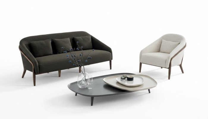 Juego de sala de lujo con sofá y sillón de diseño moderno de 3+1 plazas, muebles nuevos.