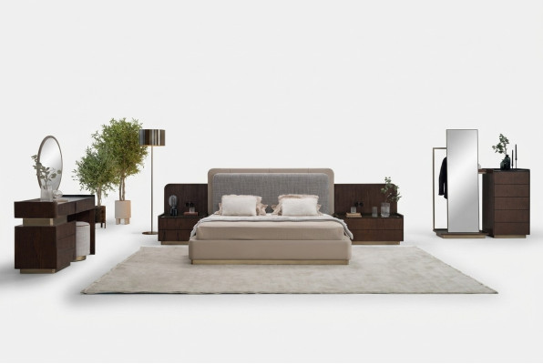 Juego de dormitorio de lujo de 7 piezas, elegantes conjuntos de sofás y muebles tapizados.