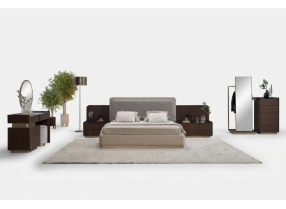 Juego de dormitorio de lujo de 7 piezas, elegantes conjuntos de sofás y muebles tapizados.