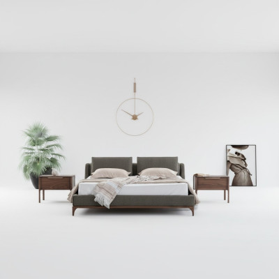 Moderno diseño juego de dormitorio 3 piezas cama 2 mesitas de noche 180x200.
