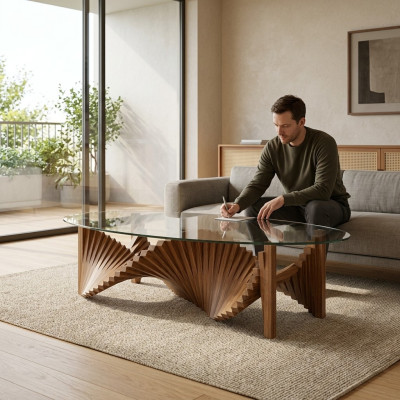 Mesa de centro de diseño de lujo para sala de estar.
