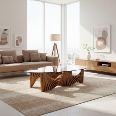 Mesa de centro de diseño de lujo para sala de estar.