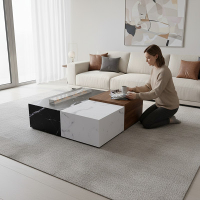 Mesa de centro de lujo Diseño de lujo Mesa de salón Diseño moderno Mesas