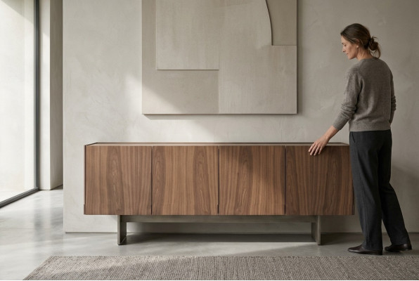 Diseño consola sala de estar madera lujo consolas marrón cómoda aparador