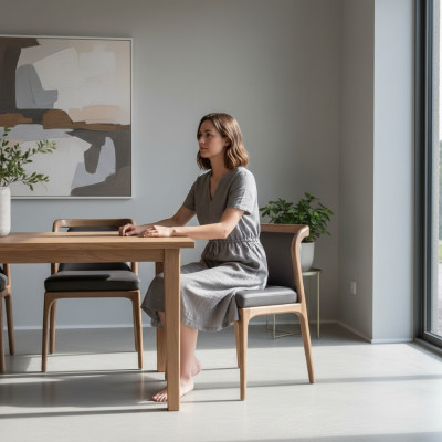 Silla de lujo para comedor Silla tapizada Sillas de madera Muebles de madera maciza