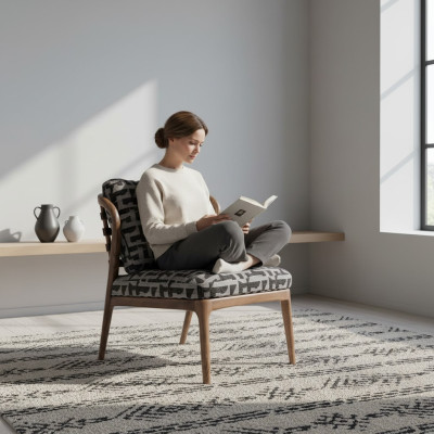 Sofá de sala de estar de diseño de lujo moderno en gris de una plaza