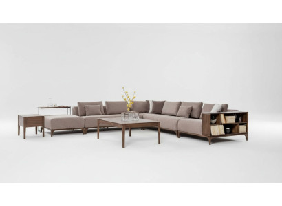 Conjunto de sala de estar de lujo de 2 piezas Sofá en forma de L con mesa de centro Diseño moderno.